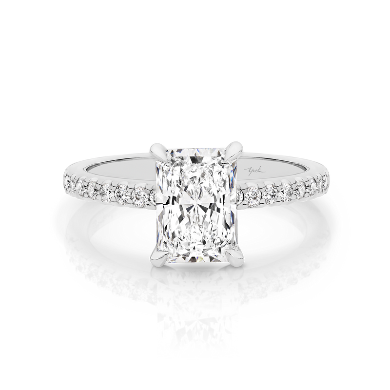 1.0 Carats Lab Grown Diamond Radiant Shape E-VS1 Pave Engagement Ring - Camila Brown