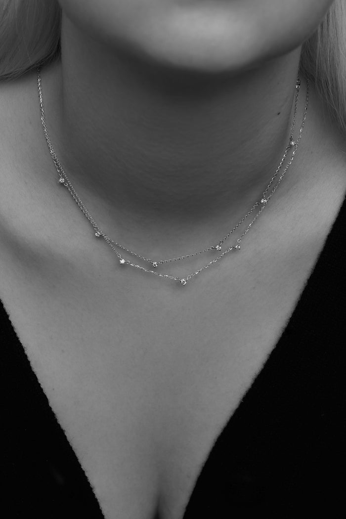 Three Round Diamond Moissanite Necklace