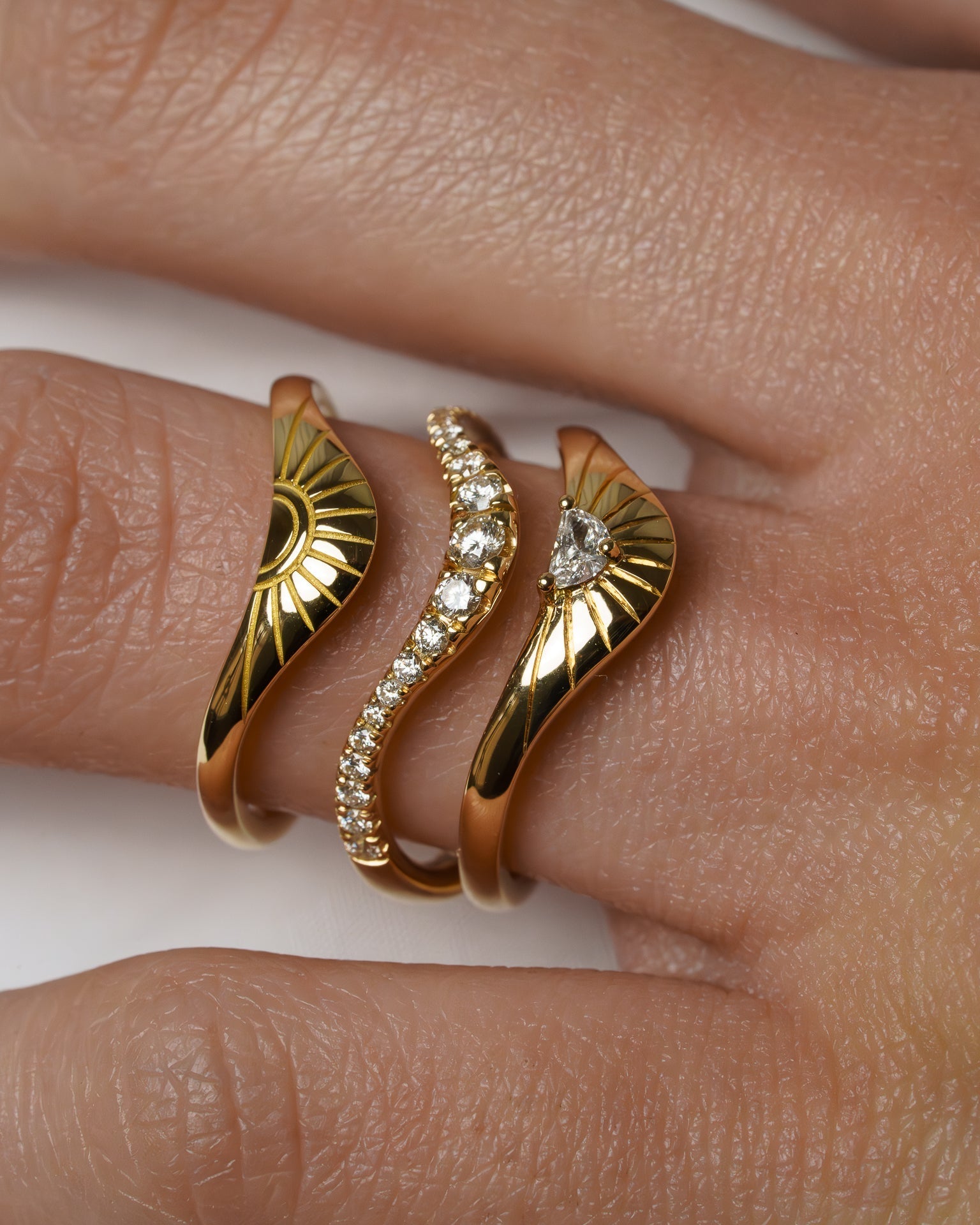 0.70 TCW Half Moon Lab Grown Diamond Curved Wedding Band