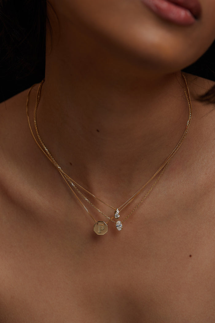 Mini Pear Moissanite Diamond Necklace