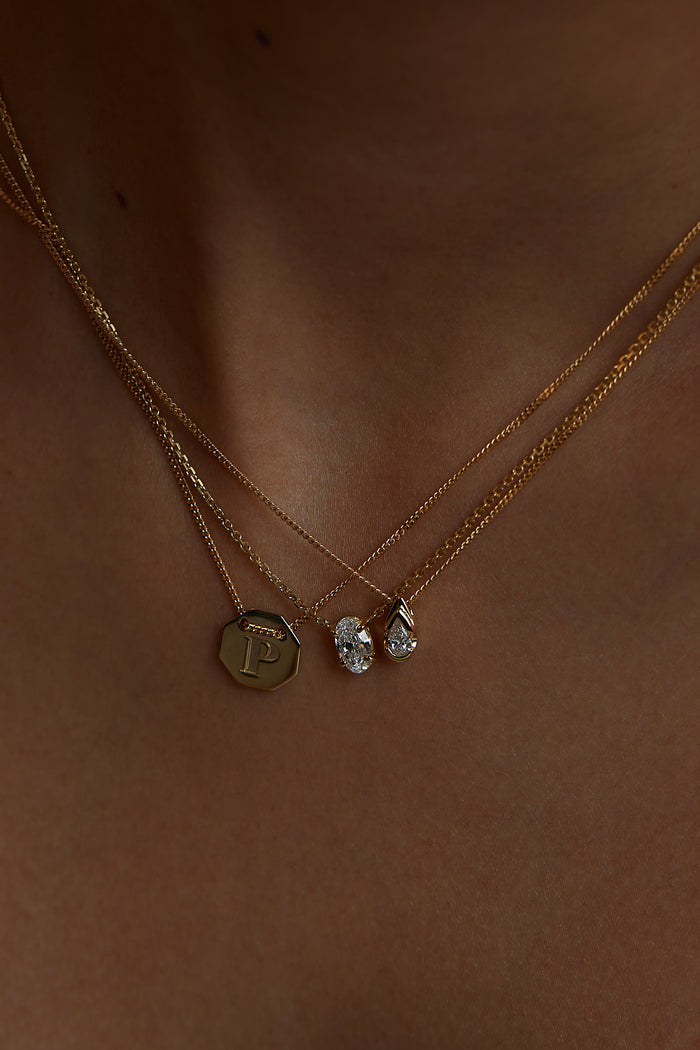 Mini Pear Moissanite Diamond Necklace