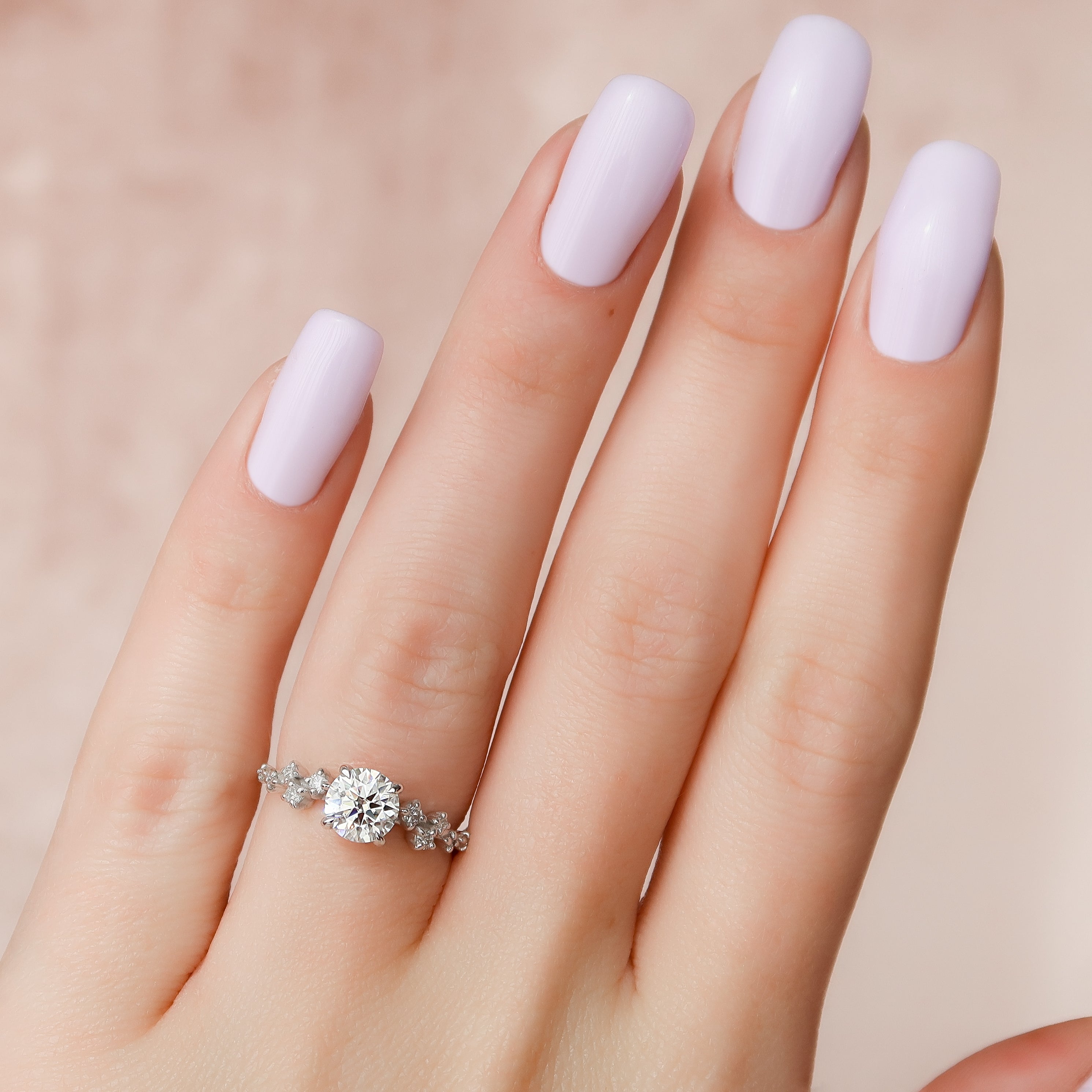 1.50 - 3.50 CT Round Cut Lab Grown Diamond mia-setting Engagement Ring