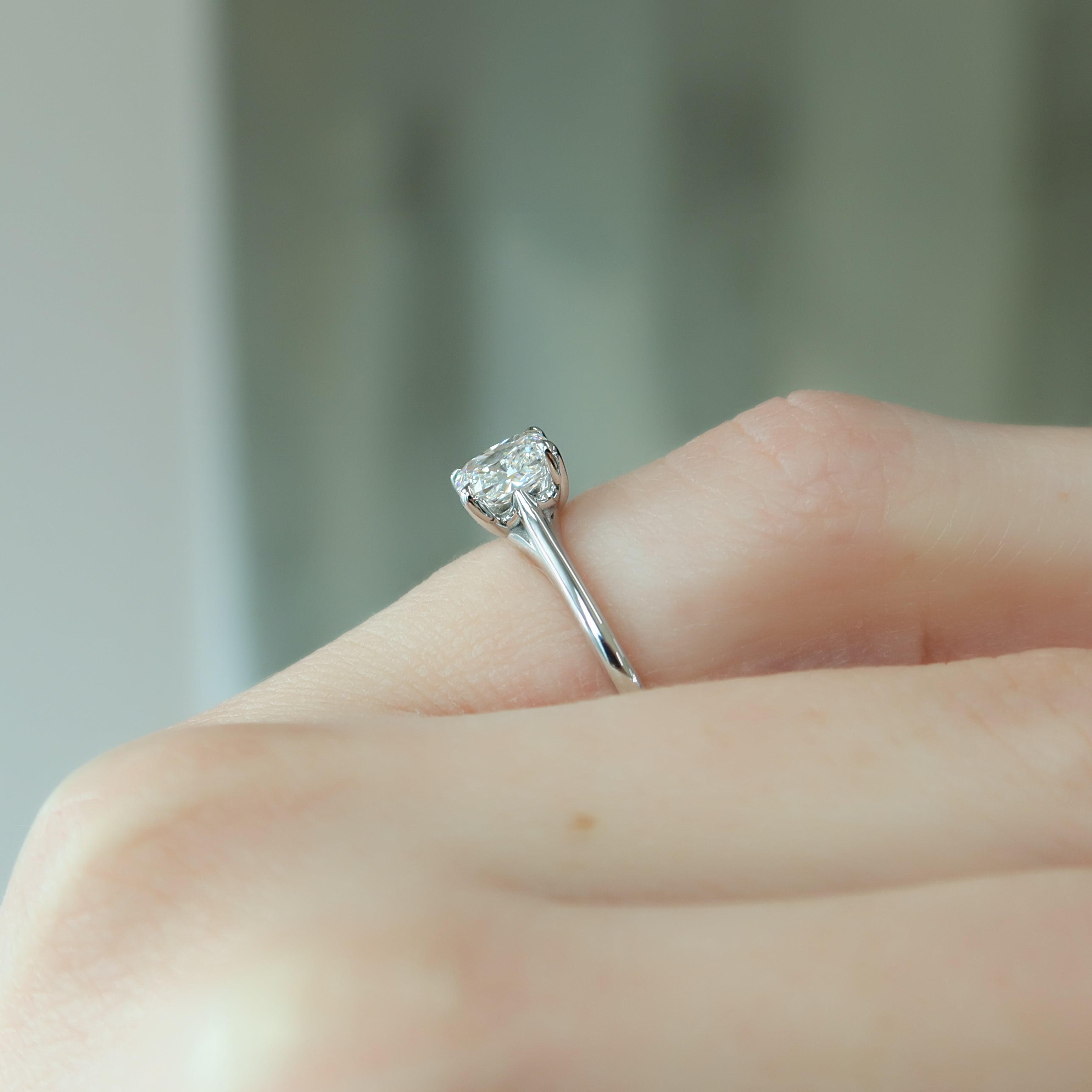 2.0 - 4.0 CT Elongated Cushion Cut CVD Diamond Solitaire Engagement Ring
