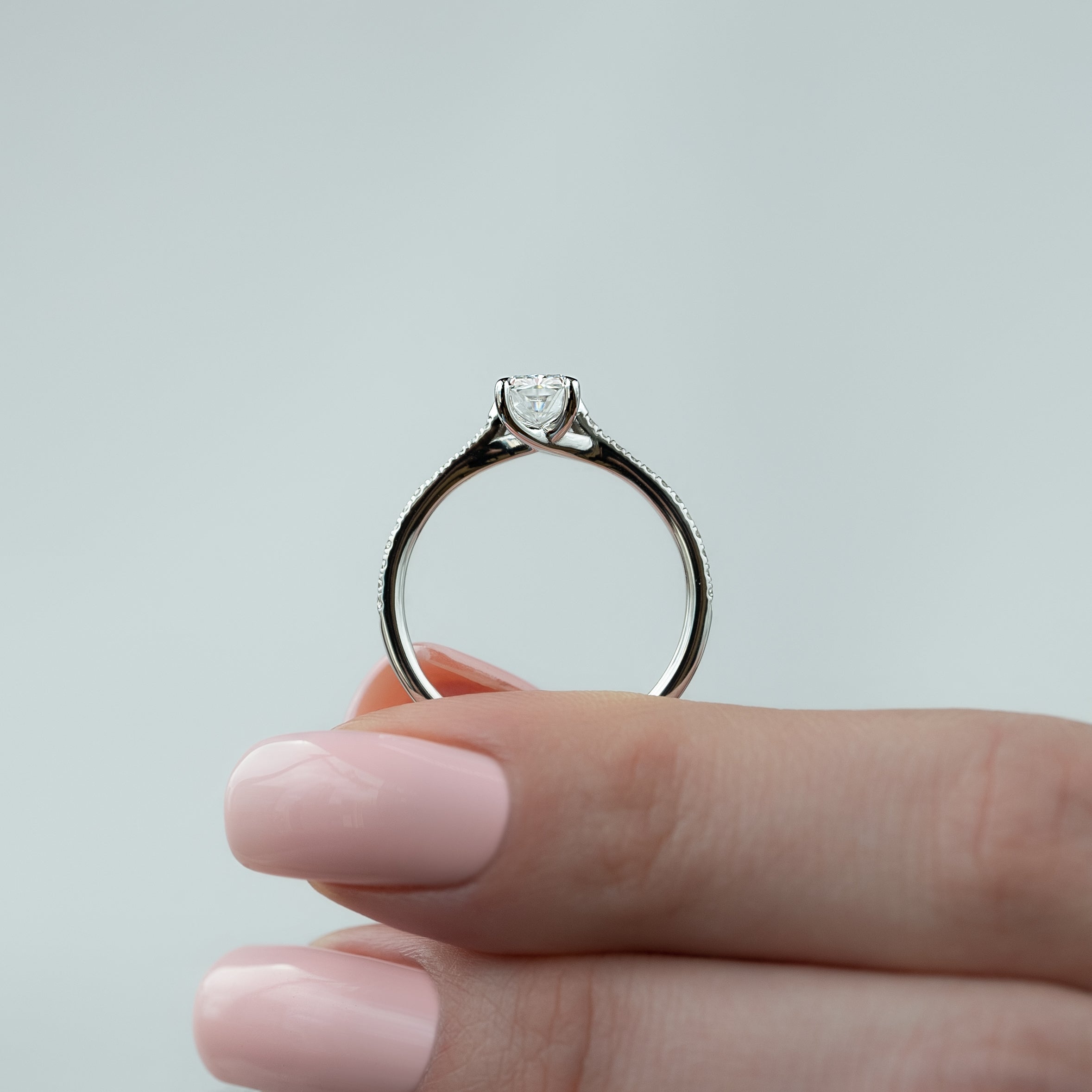 2.0 - 4.0 CT Radiant Cut Lab Grown Diamond Pave Engagement Ring