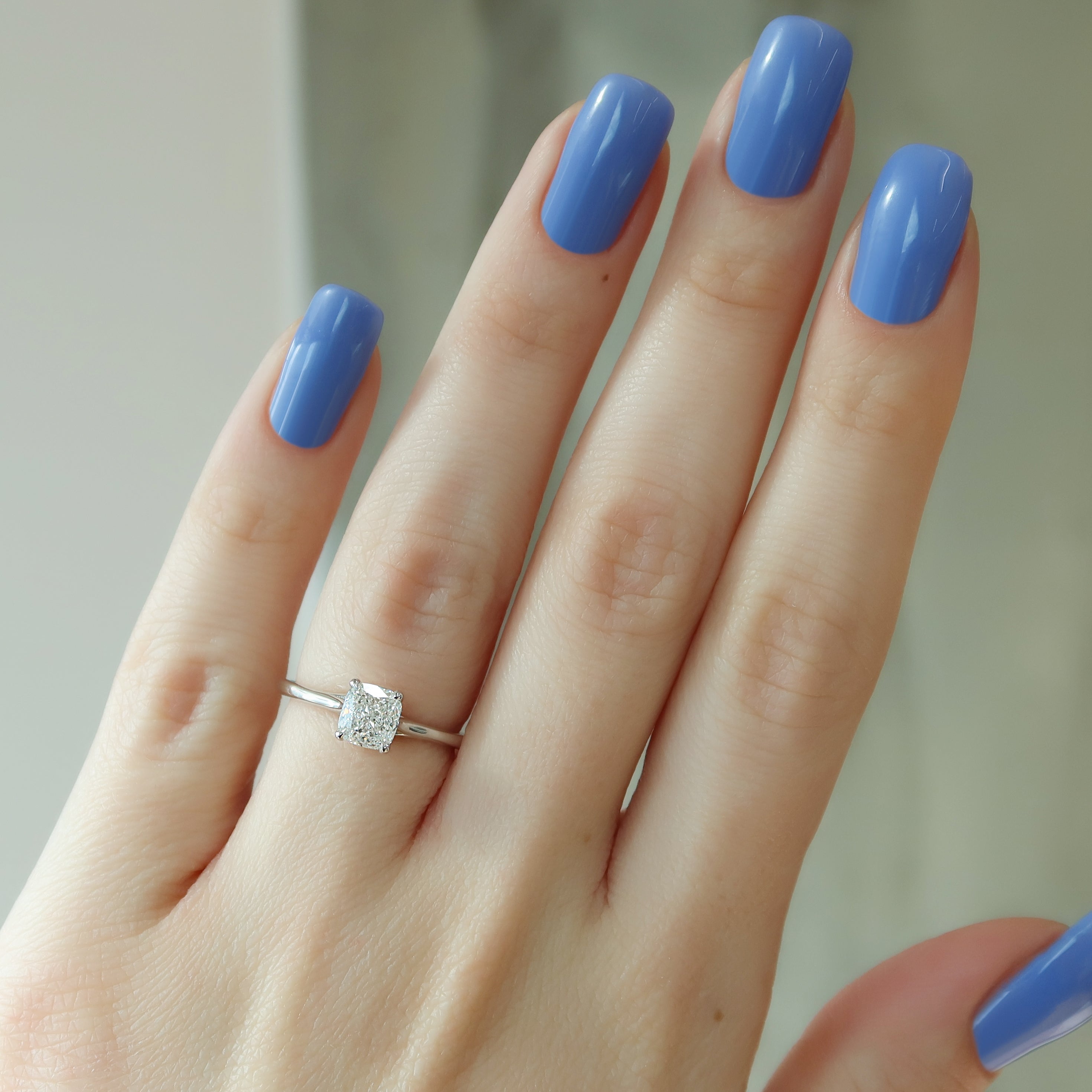 2.0 - 4.0 CT Elongated Cushion Cut CVD Diamond Solitaire Engagement Ring
