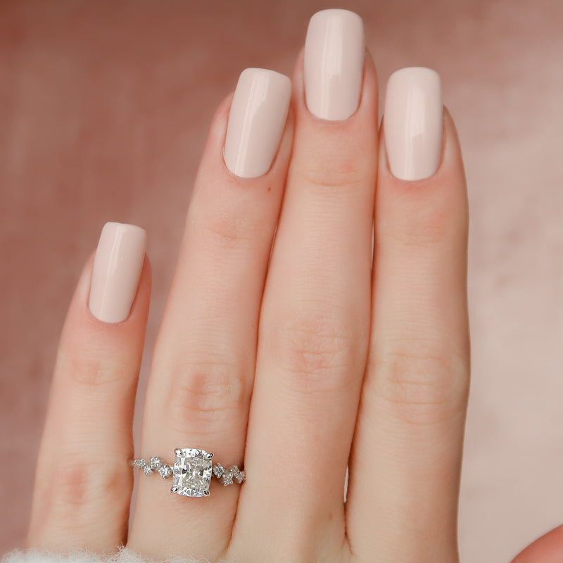 2.0 - 4.0 CT Elongated Cushion Cut Lab Grown Diamond Cluster Engagement Ring