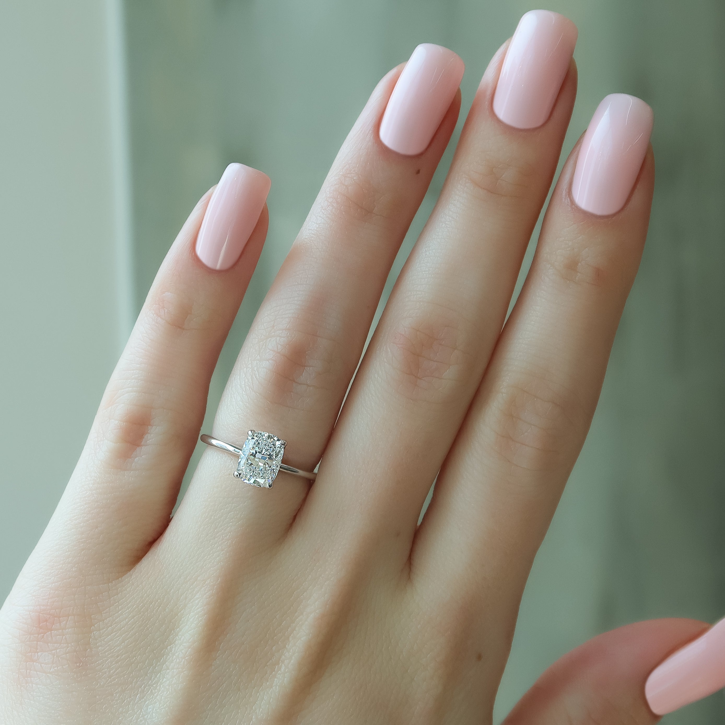2.0 - 4.0 CT Elongated Cushion Cut Lab Grown Diamond Solitaire Engagement Ring
