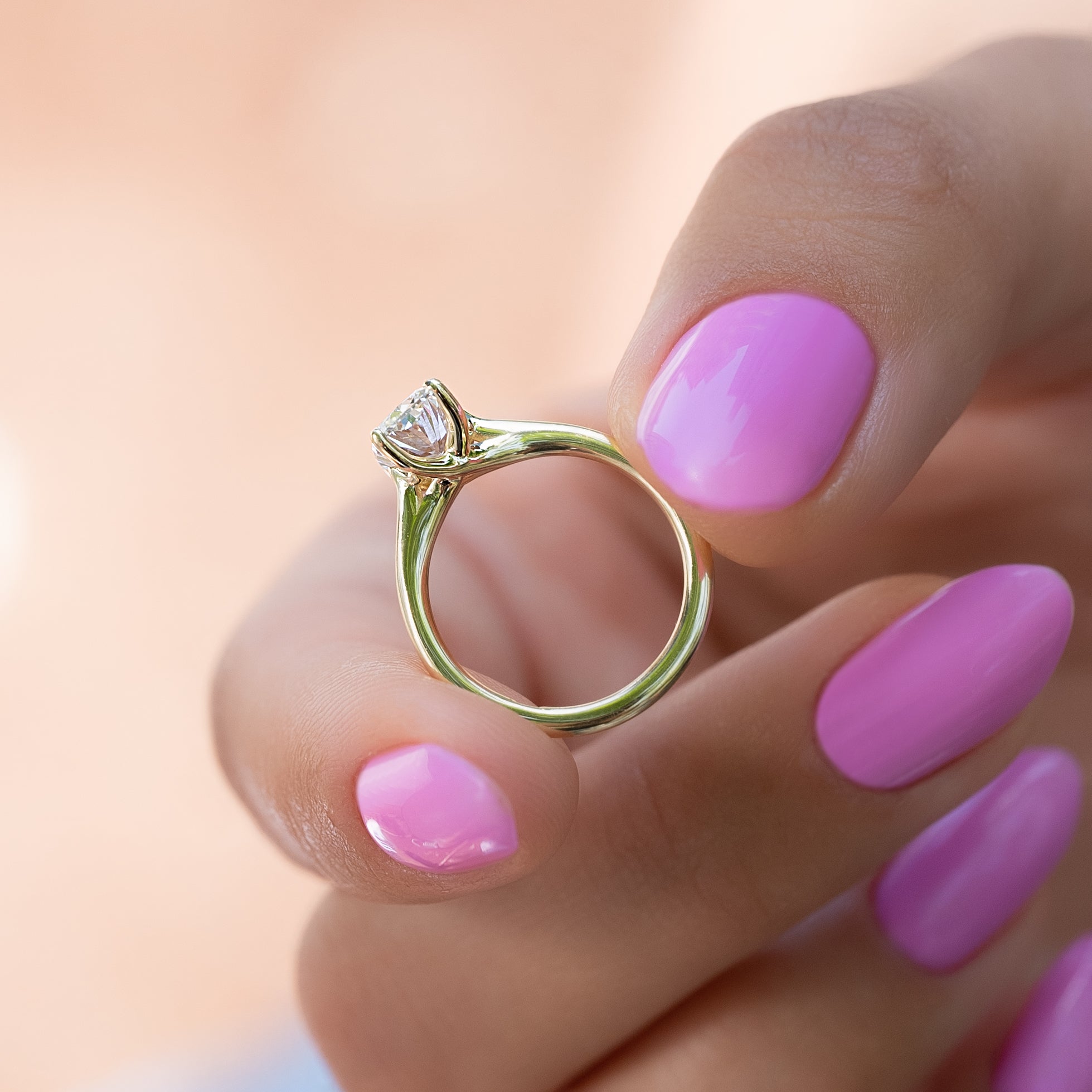 Elongated cushion cut moissanite solitaire engagement ring in white gold setting, 2.0-4.0 CT