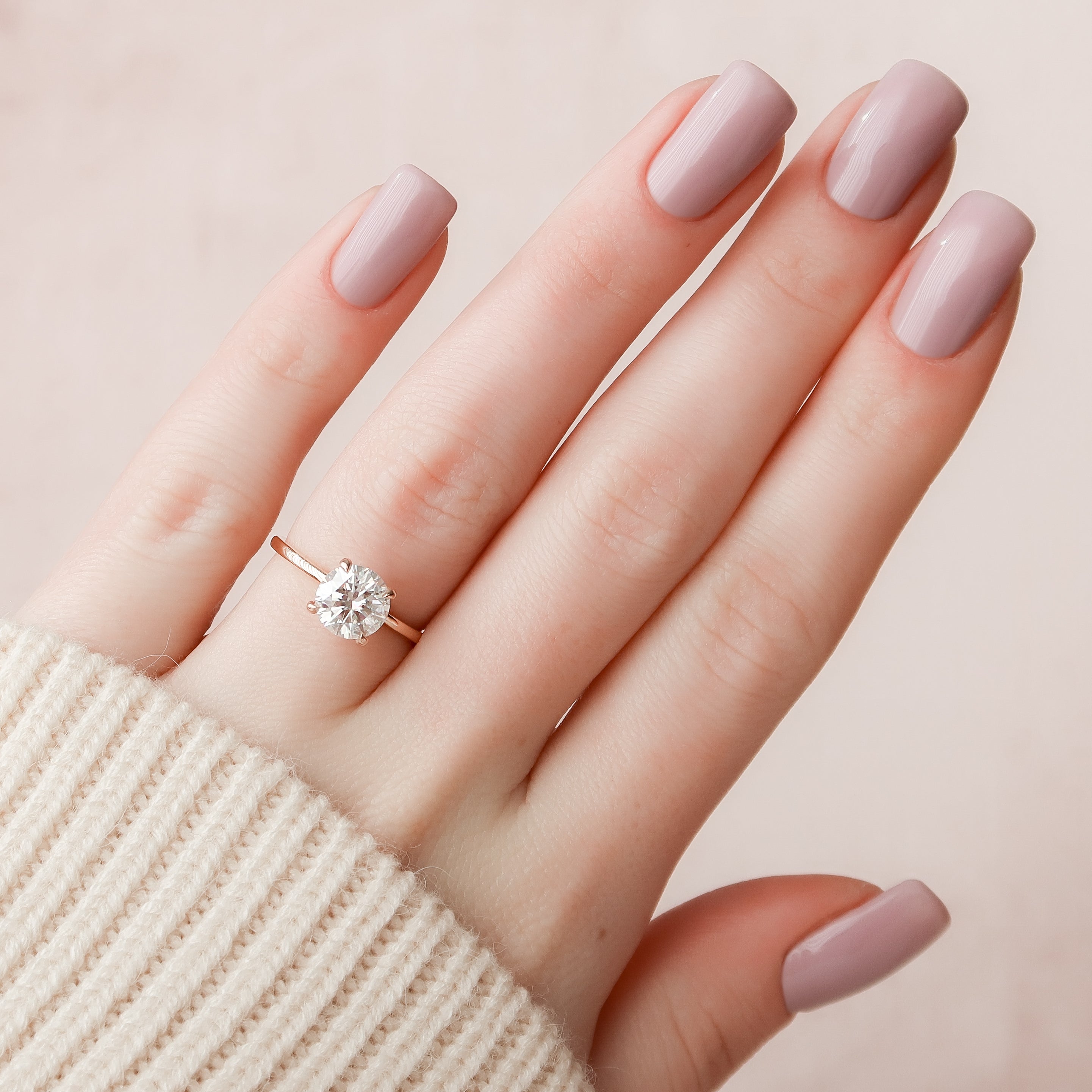 1.0 - 3.0 CT Round Cut Lab Grown Diamond Hidden Halo Engagement Ring