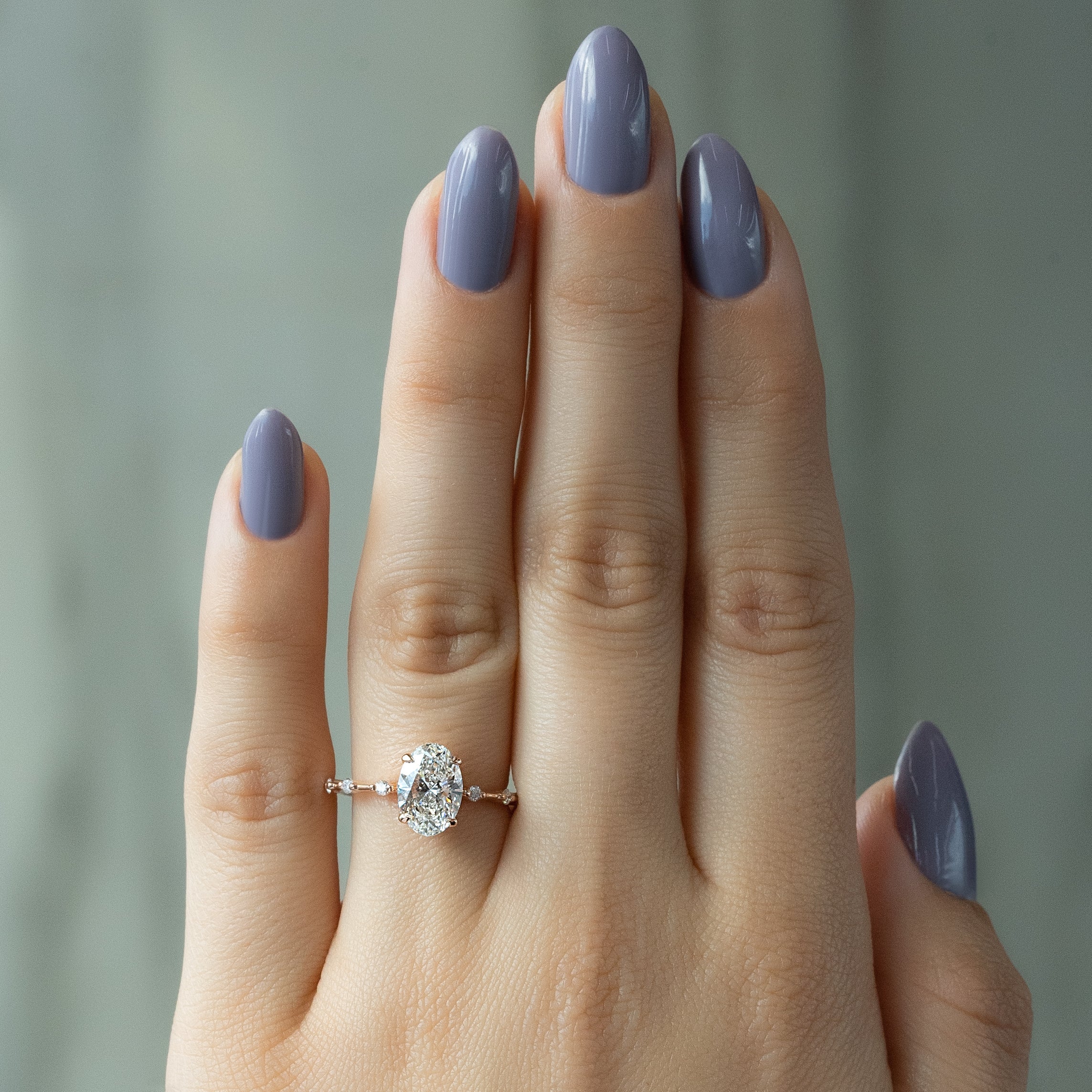 2.0 - 4.0 CT Oval Cut CVD Diamond Dainty Engagement Ring