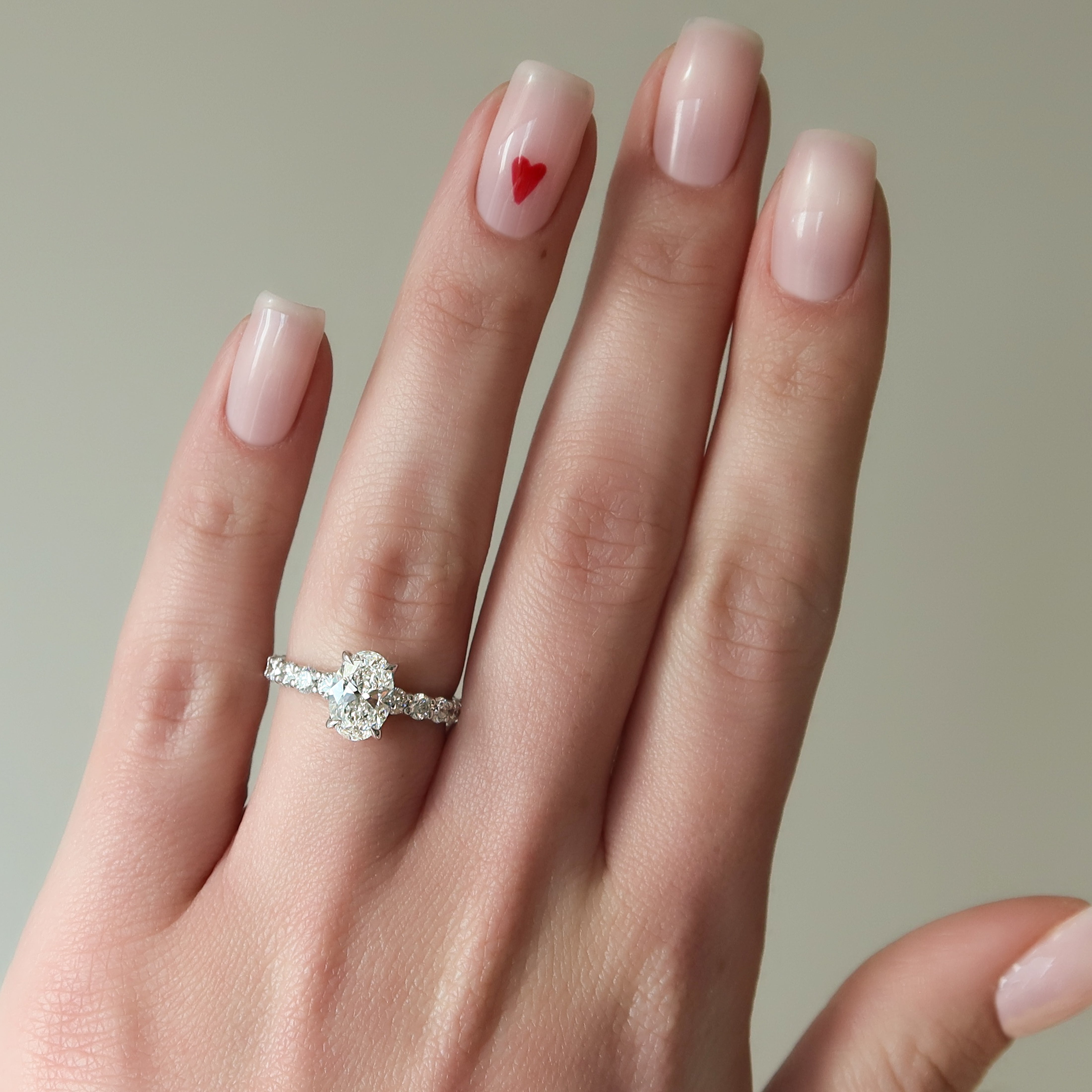 2.0 - 4.0 CT Oval Cut CVD Diamond Hidden Halo & pave Engagement Ring