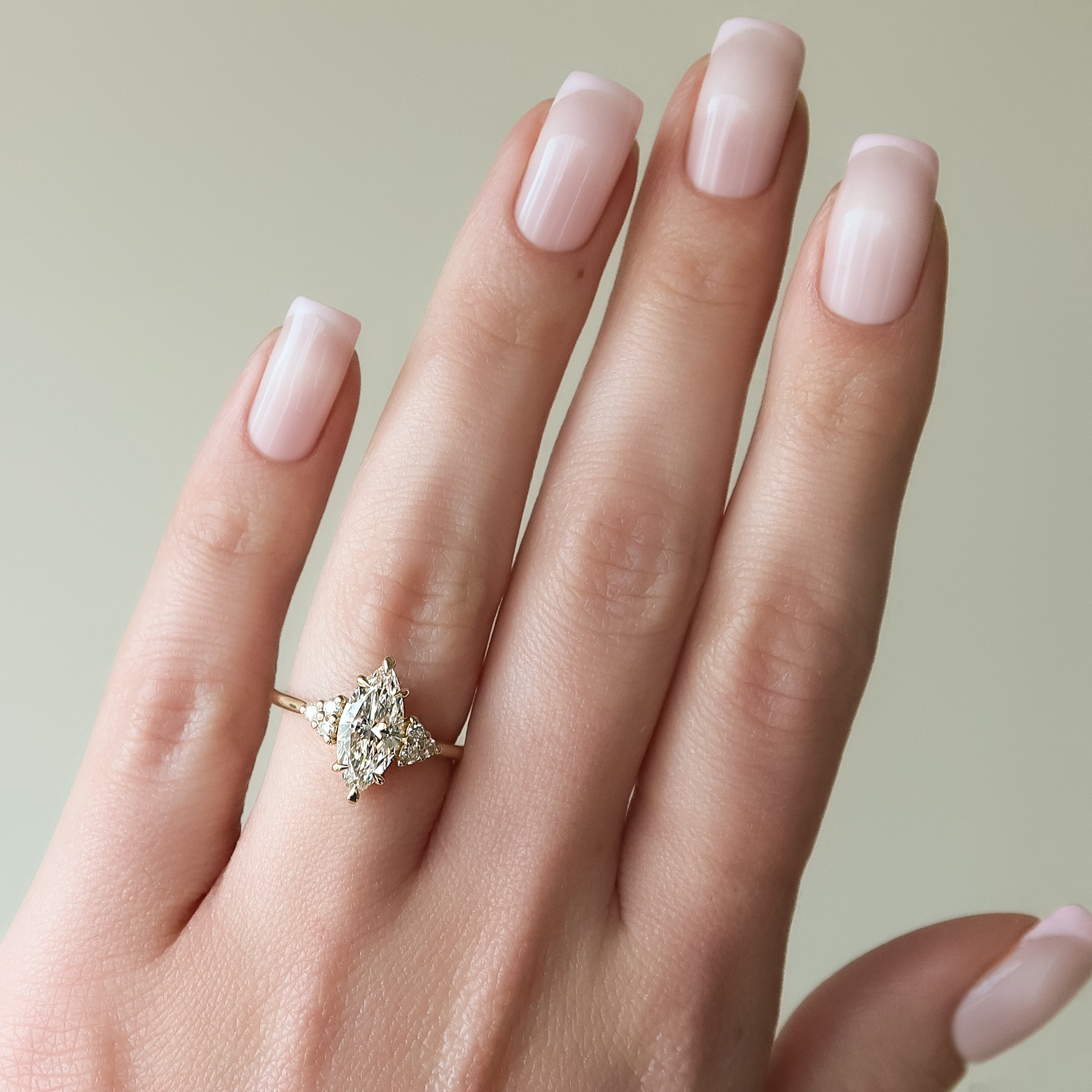 2.0 - 4.0 Carat Marquise Cut CVD Diamond Cluster Style Engagement Ring
