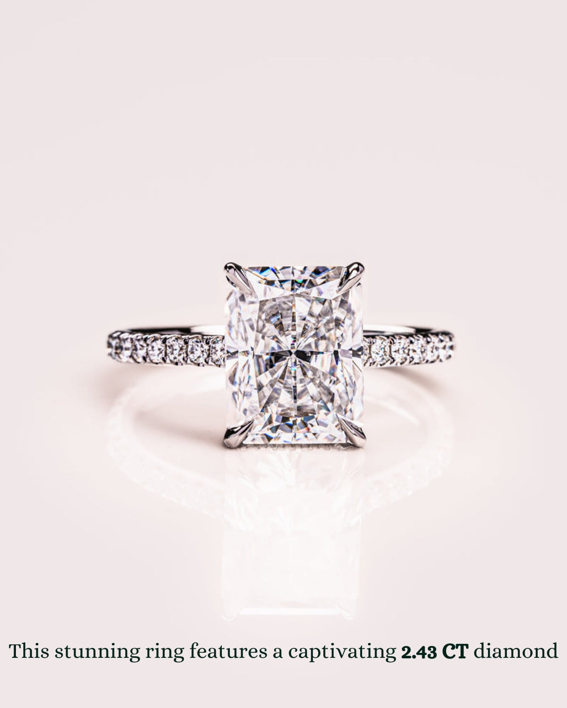 1.43 - 3.43 CT Radiant E/VS1 CVD Diamond Hidden Halo Pave Setting Engagement Ring - Camila Brown