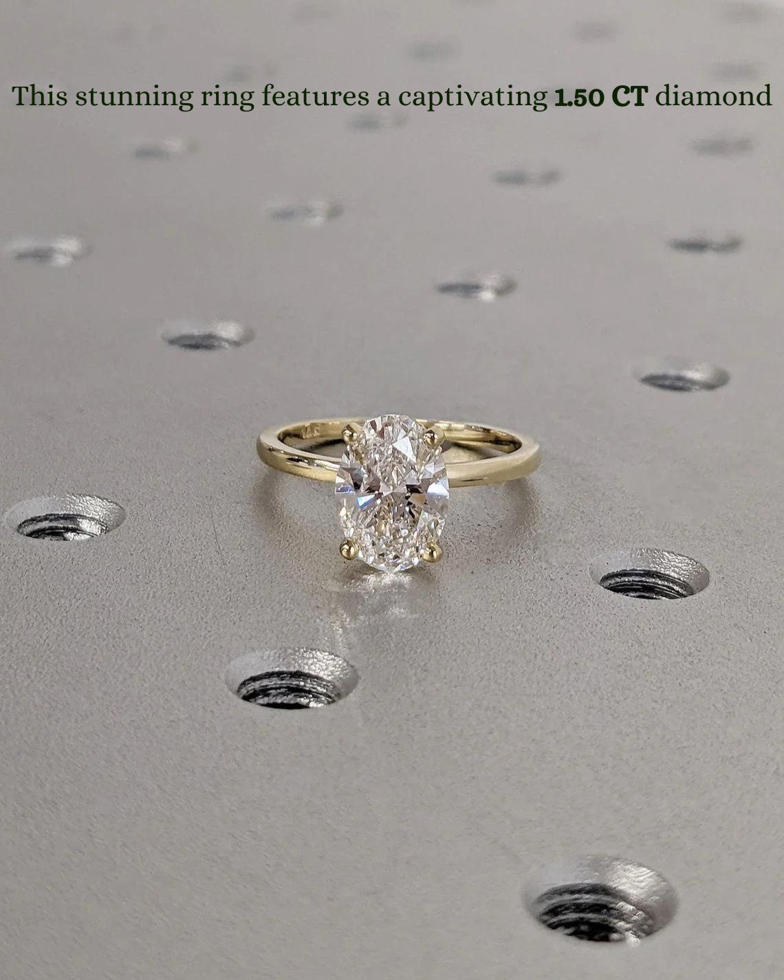 1.50 CT Oval F/VS1 CVD Diamond Solitaire Engagement Ring - Camila Brown