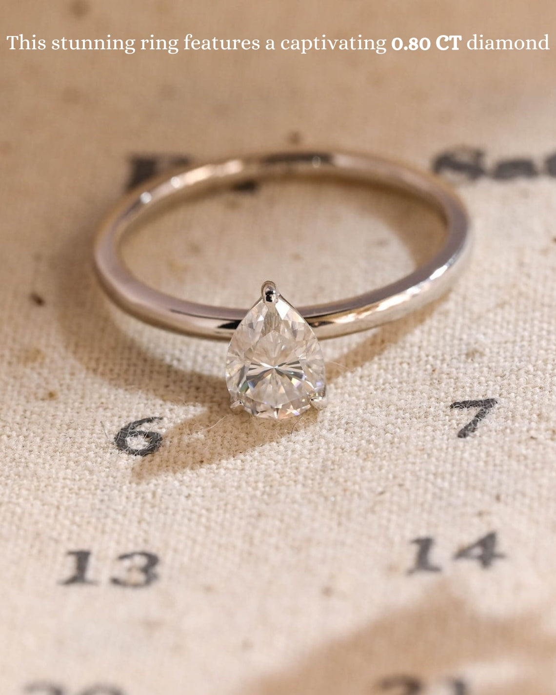 0.8 CT Pear Cut F/VS1 CVD Diamond Solitaire Engagement Ring - Camila Brown