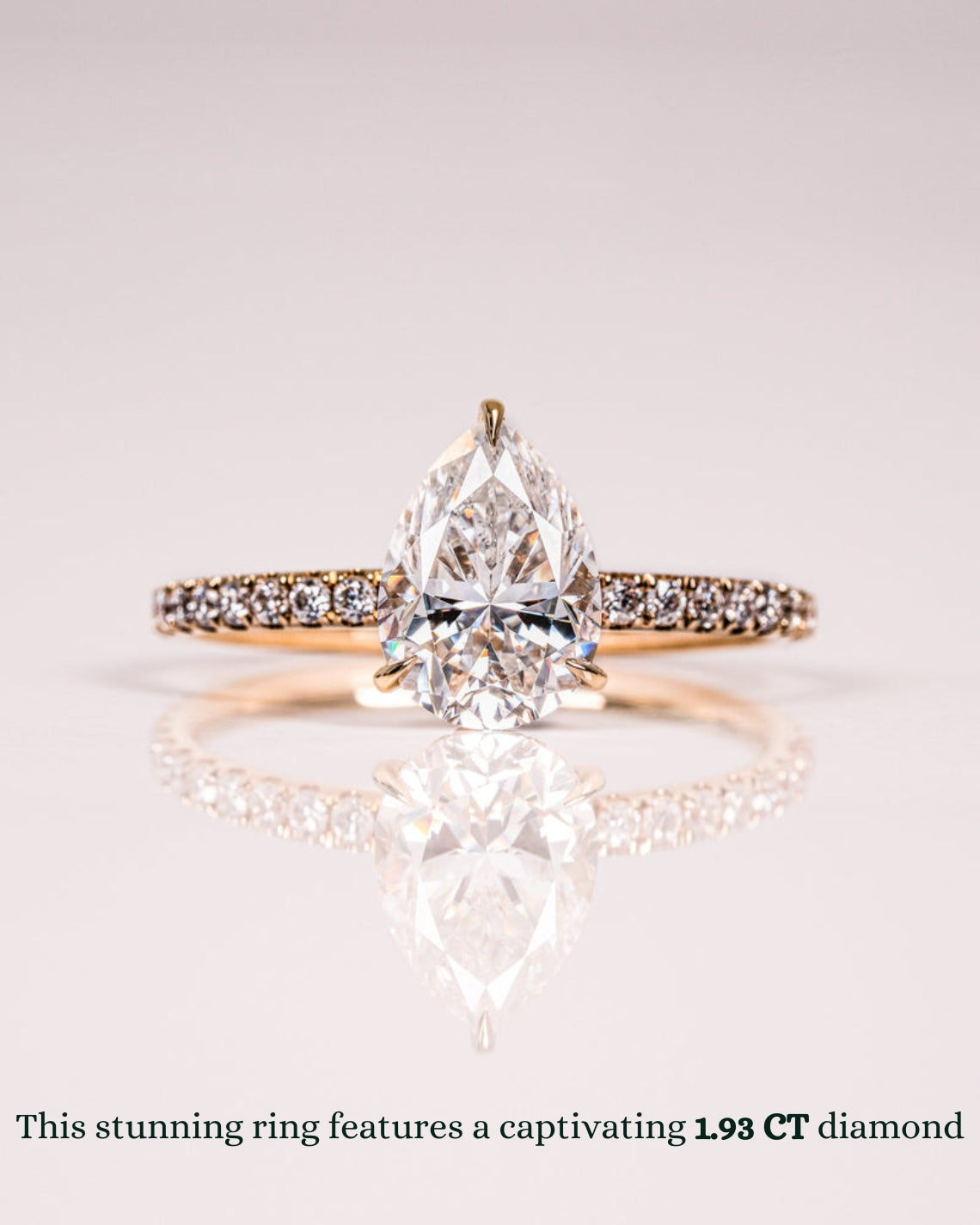 1.93 - 3.93 CT Pear F/VS2 CVD Diamond Hidden Halo Pave Setting Engagement Ring - Camila Brown