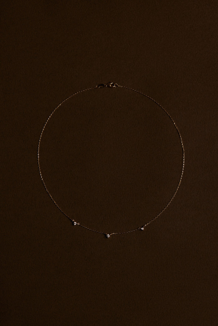 Three Round Diamond Moissanite Necklace
