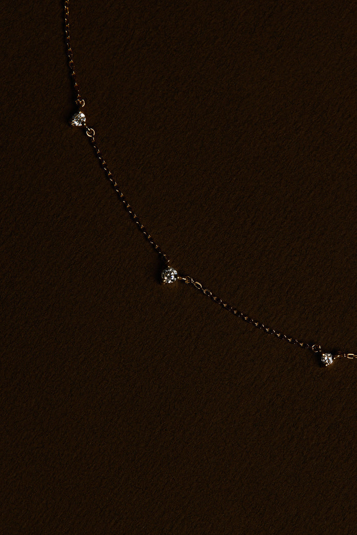 Three Round Diamond Moissanite Necklace