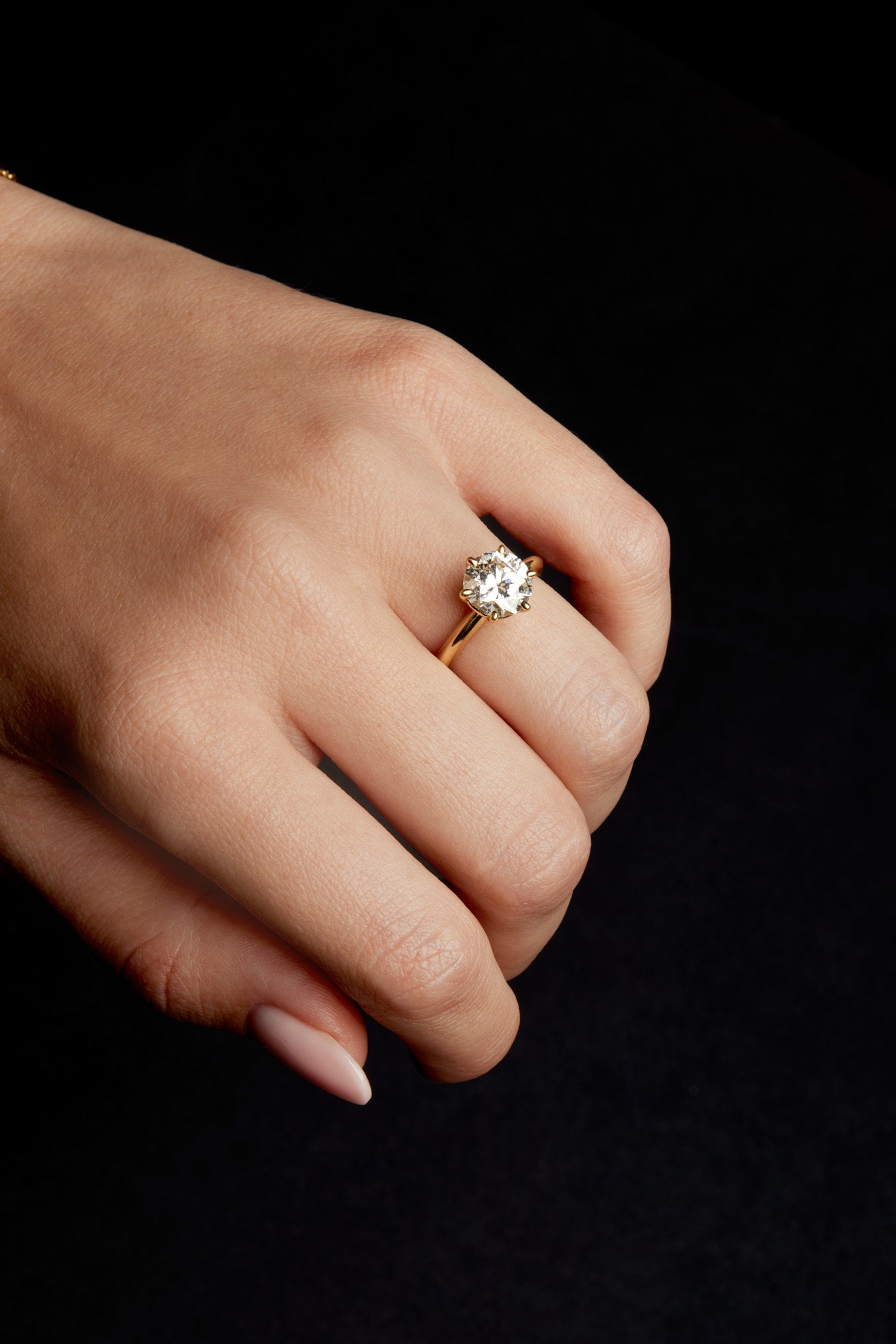 0.50 CT Round Shaped Moissanite Solitaire Engagement Ring