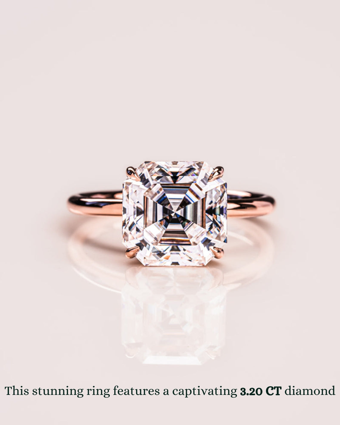 1.20-3.20 CT Asscher F/VS2 CVD Diamond Solitaire Engagement Ring - Camila Brown