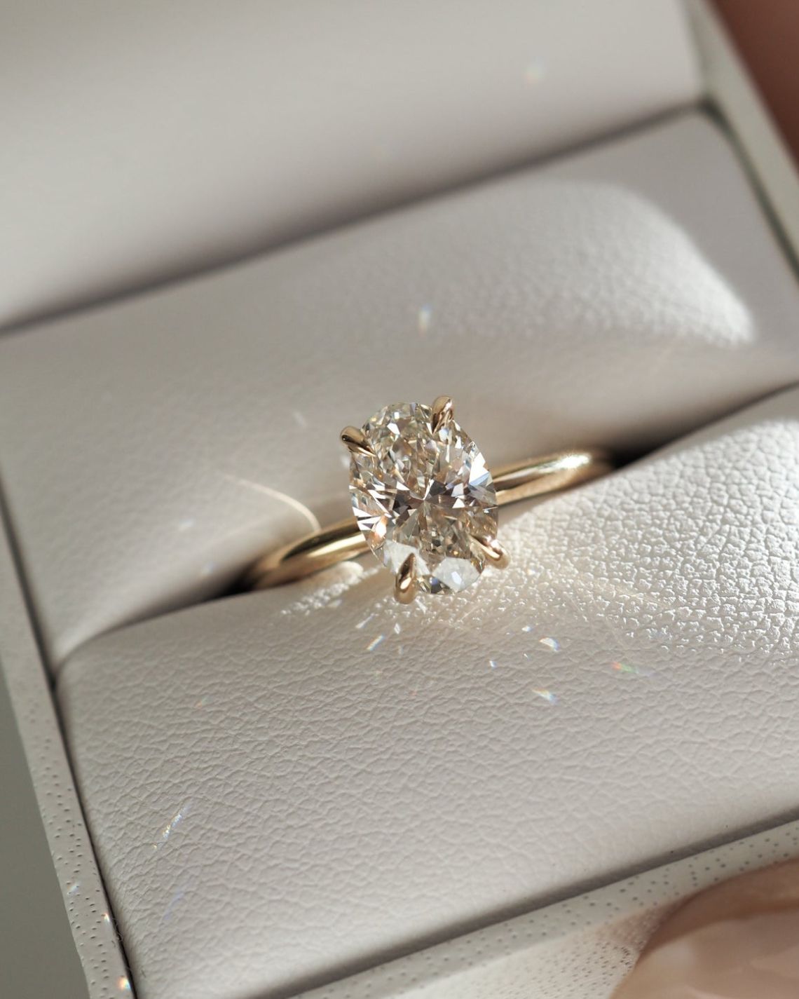 1.5 CT Oval G/VS1 CVD Diamond Solitaire Engagement Ring - Camila Brown