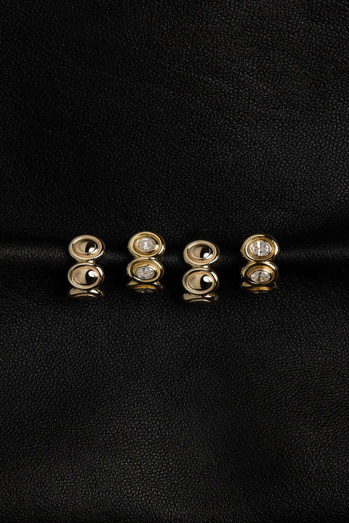 0.60 TCW Mini Oval Moissanite Diamond Bezel Hoops Earrings