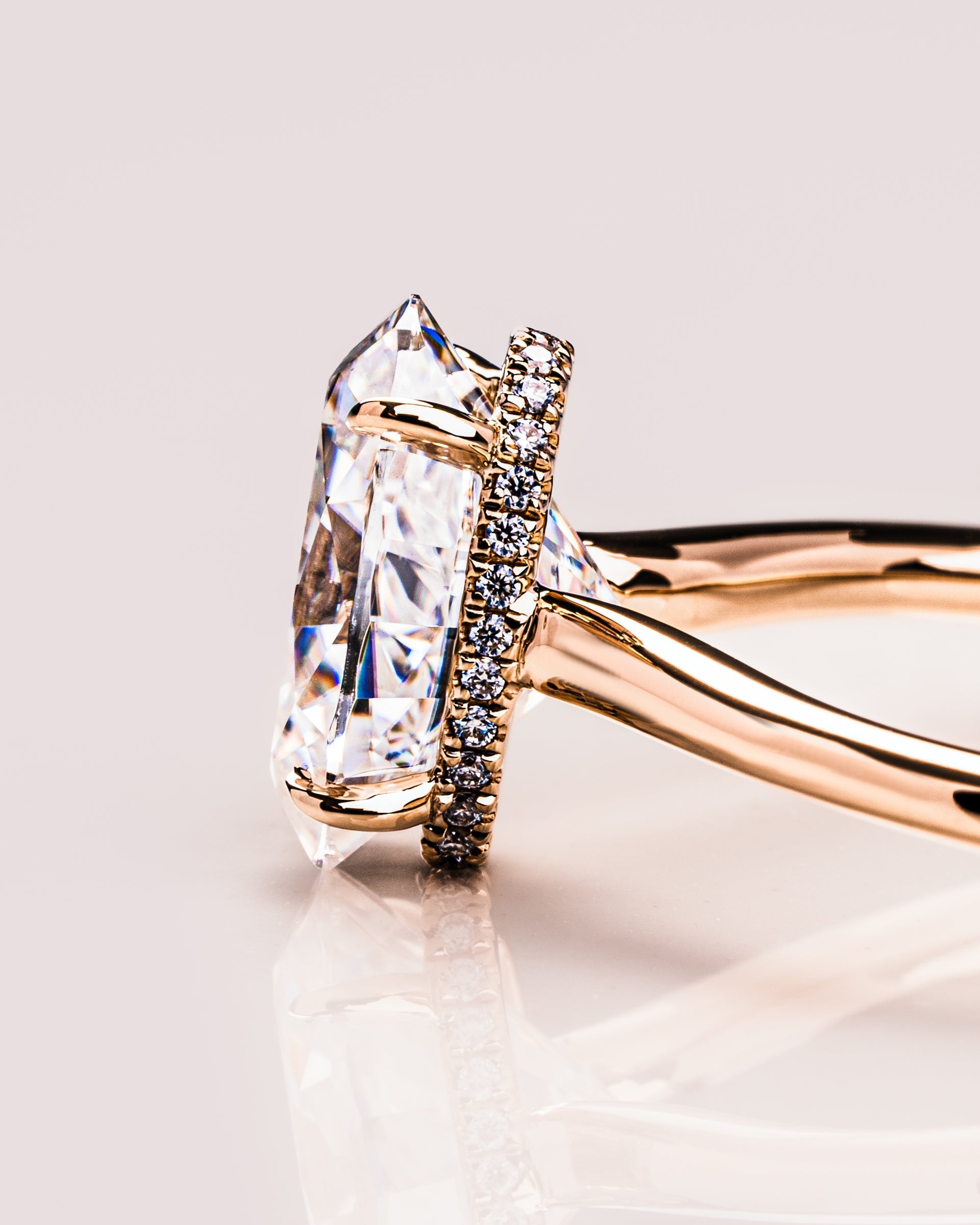 5.55 CT Oval CZ Diamond Hidden Halo Engagement Ring- Home Trial Set for Kim