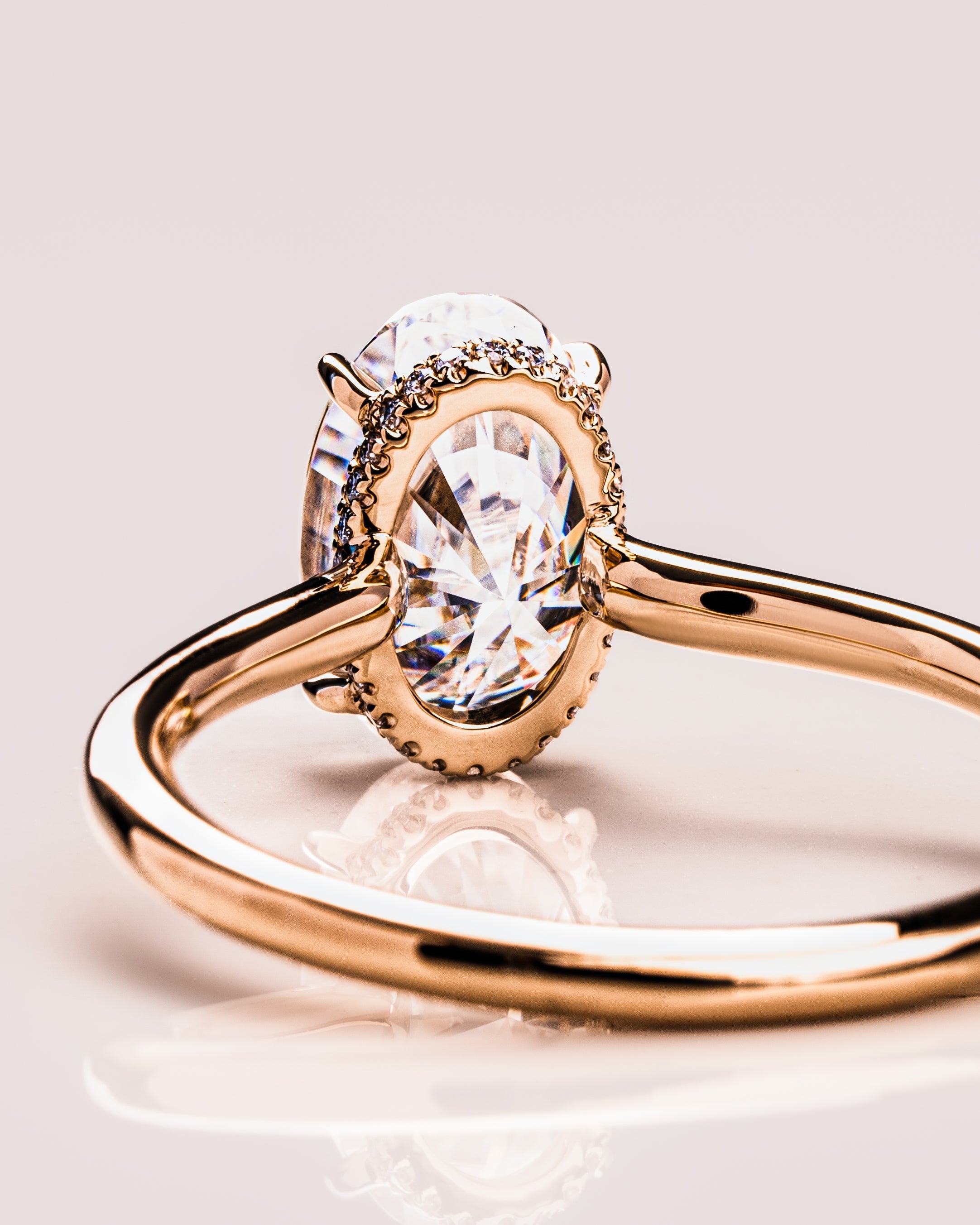 5.55 CT Oval CZ Diamond Hidden Halo Engagement Ring- Home Trial Set for Kim