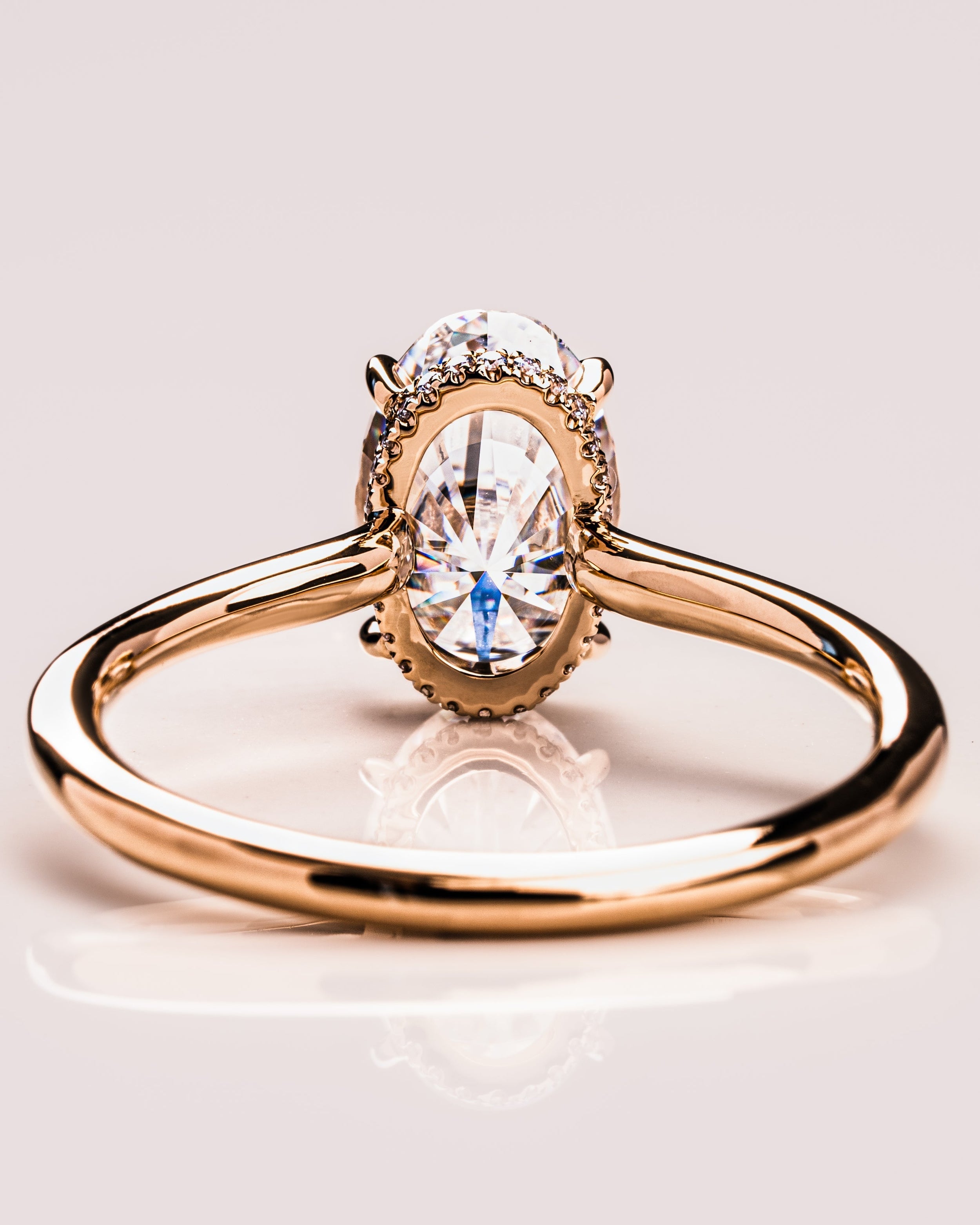 5.55 CT Oval CZ Diamond Hidden Halo Engagement Ring- Home Trial Set for Kim