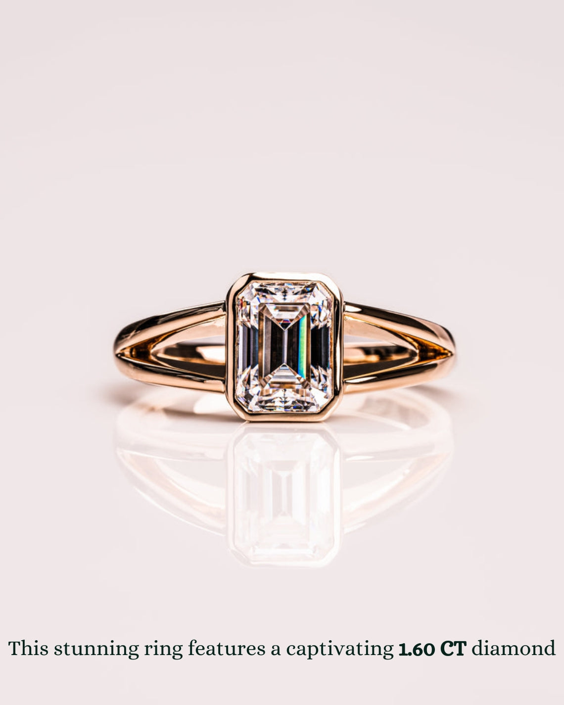 1.60 CT Emerald F/VS2 CVD Diamond Bezel Solitaire Engagement Ring - Camila Brown