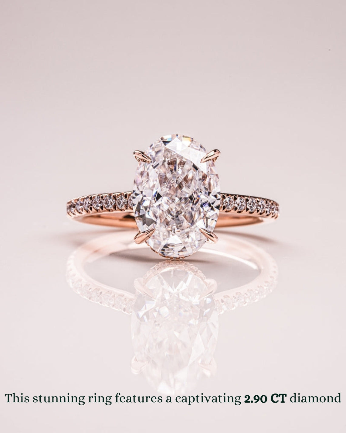 1.90 - 3.90 CT Oval F/VS1 CVD Diamond Hidden Halo Pave Setting Engagement Ring - Camila Brown