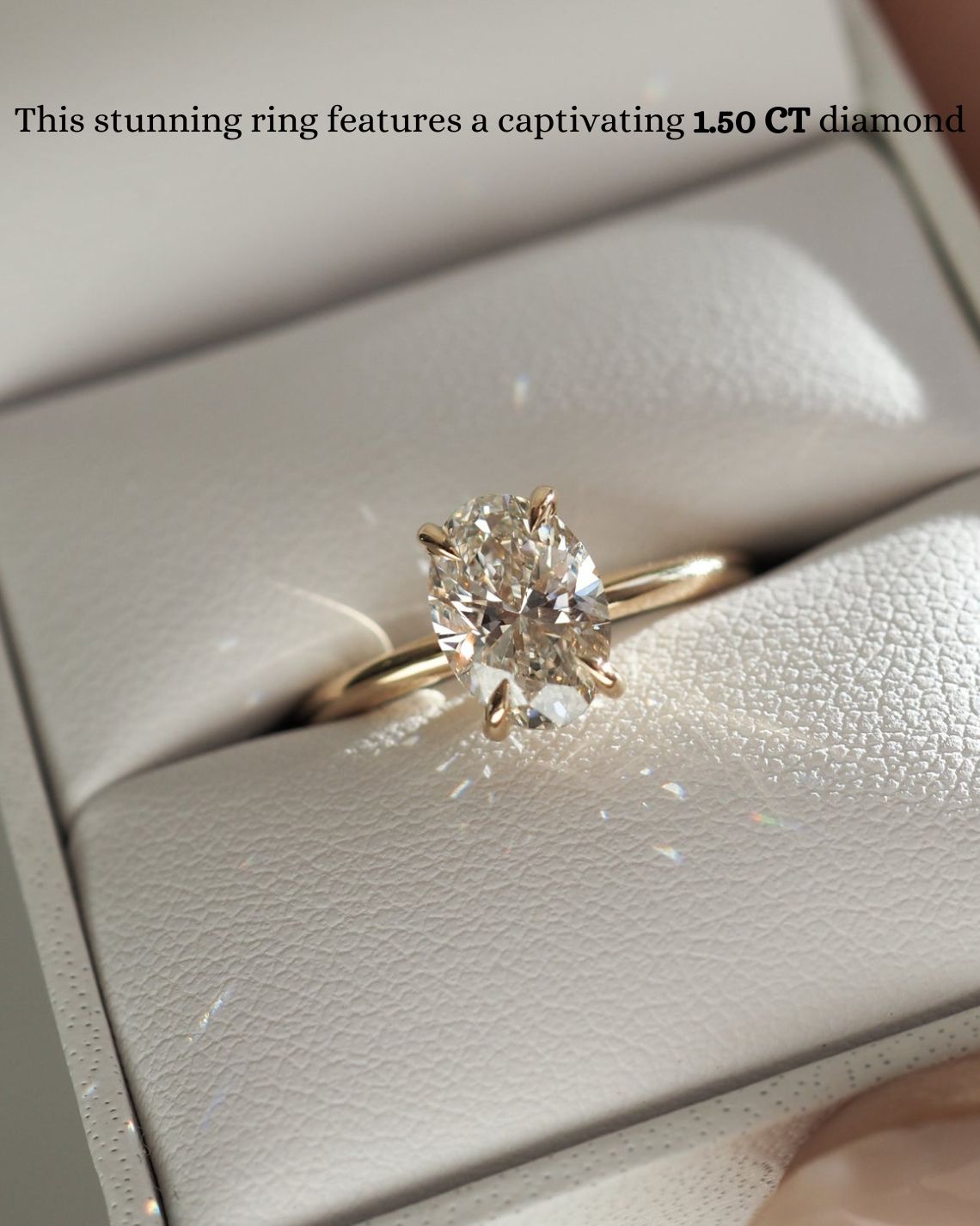1.5 CT Oval G/VS1 CVD Diamond Solitaire Engagement Ring - Camila Brown