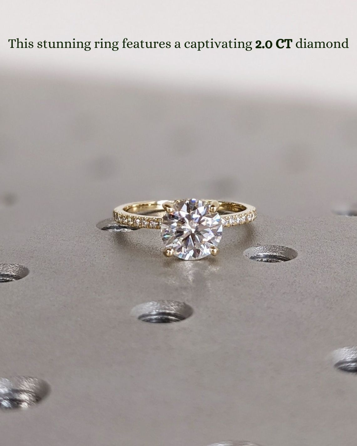 1.0 - 3.0 CT Round F/VS1 CVD Diamond Pave Setting Engagement Ring - Camila Brown