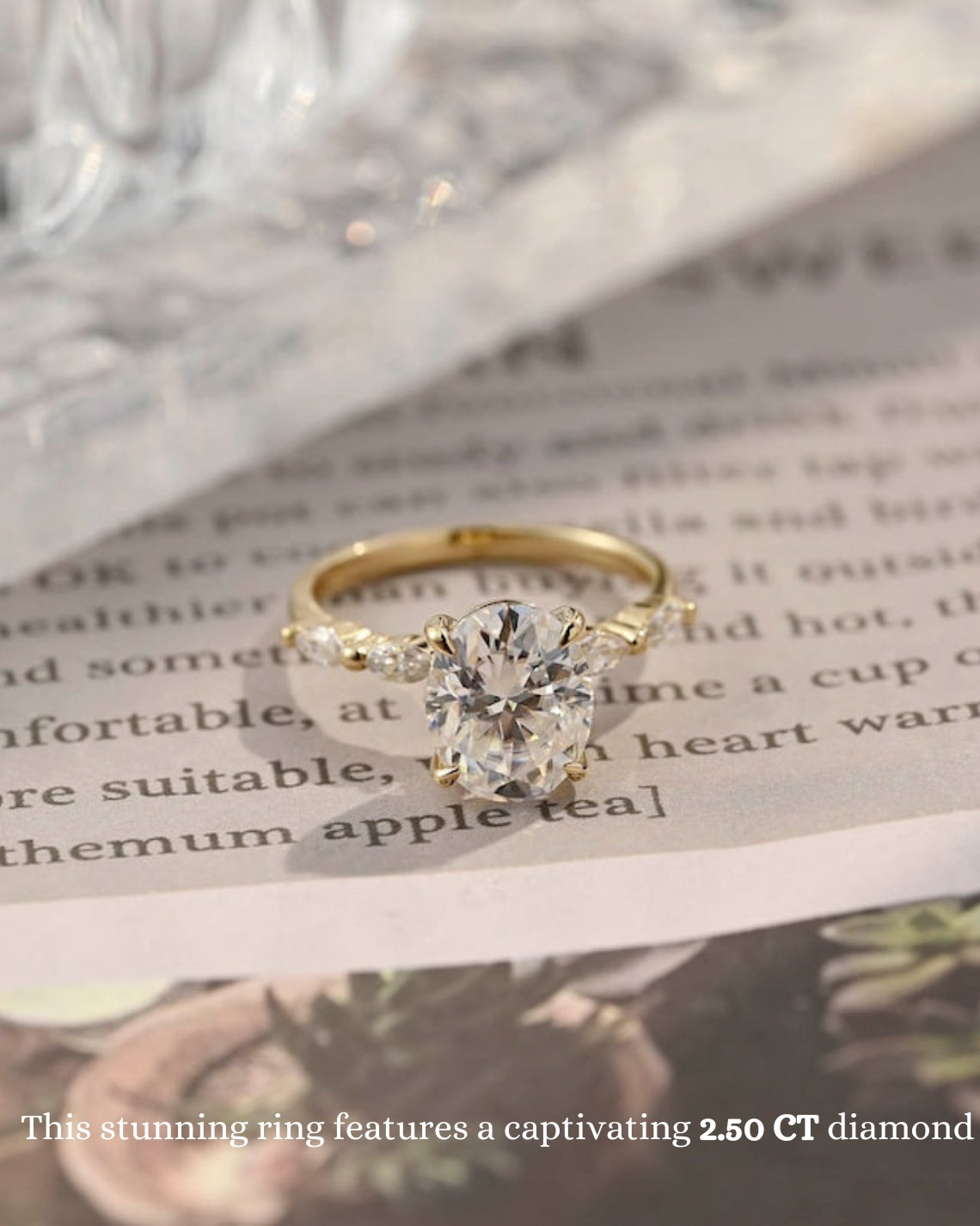 1.0-3.5 CT Oval F/VS1 CVD Diamond pave Setting Engagement Ring - Camila Brown