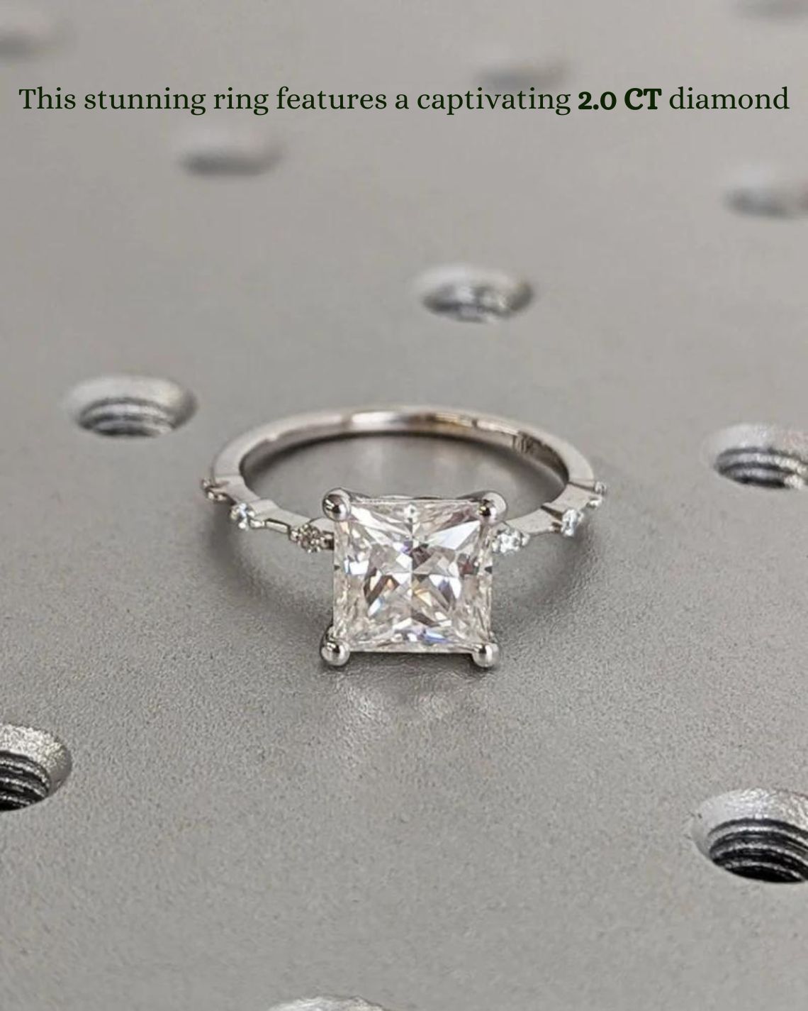 1.0-3.0 CT Princess F/VS1 CVD Diamond Dainty Engagement Ring - Camila Brown