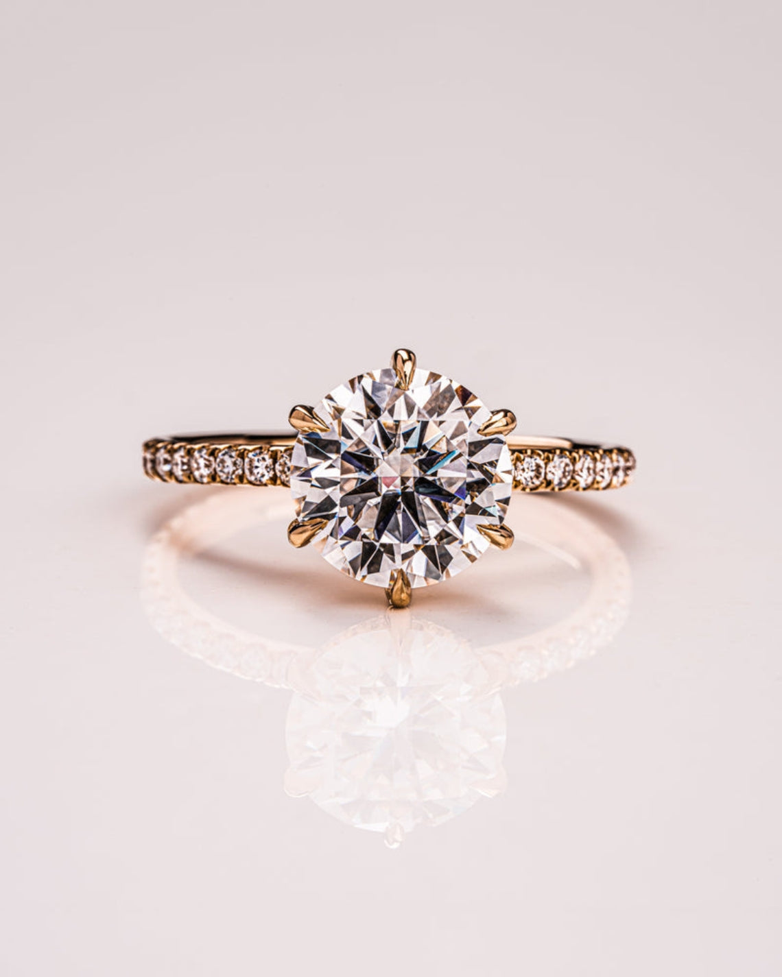 1.75 CT-3.75 CT Round F/VS1 CVD Diamond Hidden Halo Pave Setting Engagement Ring - Camila Brown