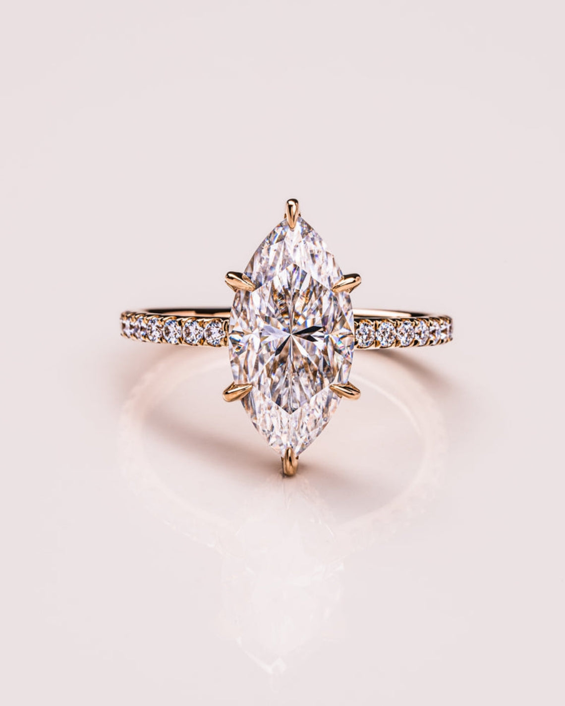 1.09 - 3.09 CT Marquise F/VS1 CVD Diamond Hidden Halo Pave Setting Engagement Ring - Camila Brown