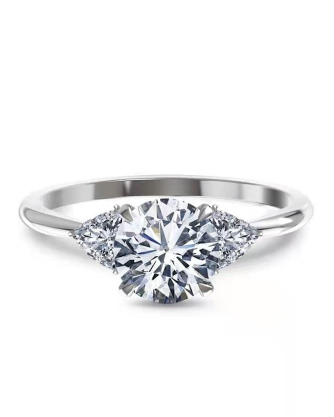 1.0 CT Round F/VS1 CVD Diamond Three Stone Style Engagement Ring - Camila Brown