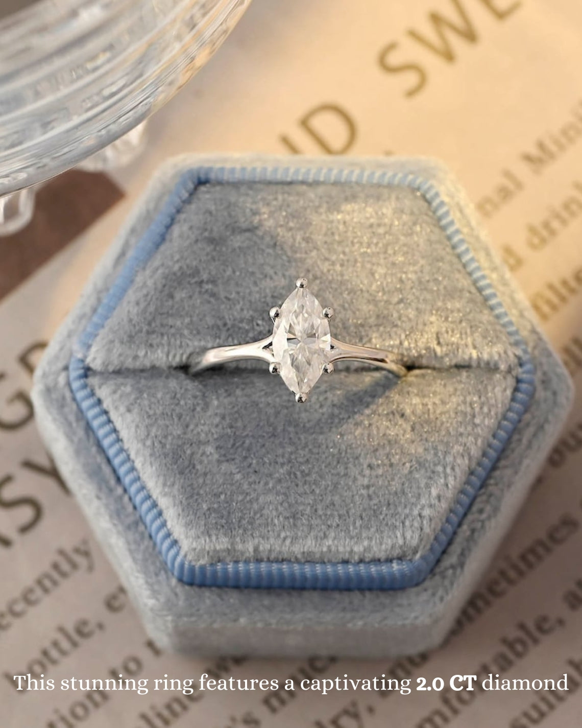 1.0 - 3.0 CT Marquise F/VS1 CVD Diamond Solitaire Engagement Ring - Camila Brown