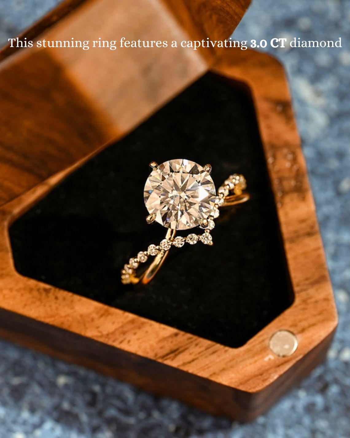 1.0-3.0 CT Round F/VS1 CVD Diamond Unique Engagement Ring - Camila Brown