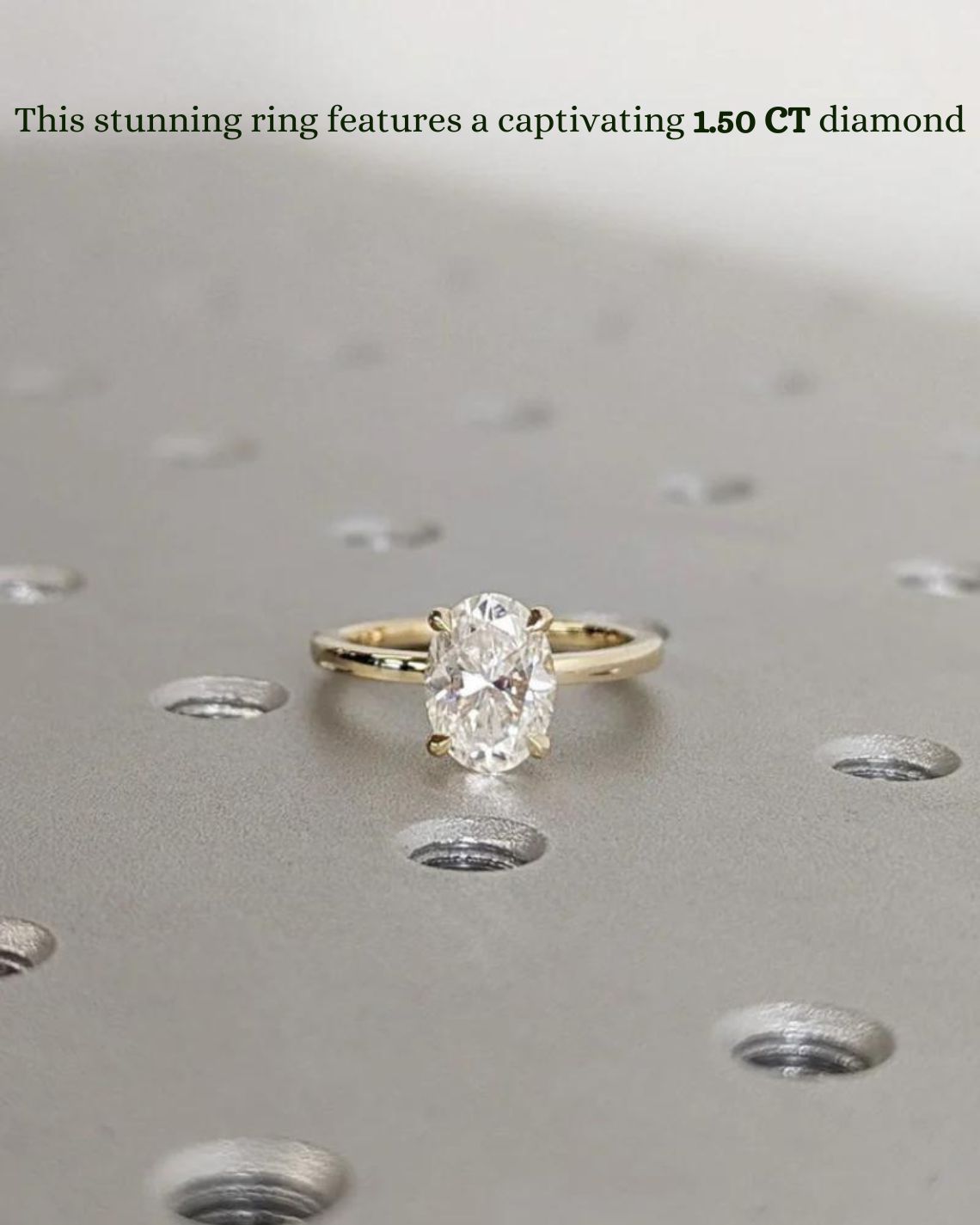 1.50 CT Oval F/VS1 CVD Diamond Solitaire Engagement Ring - Camila Brown