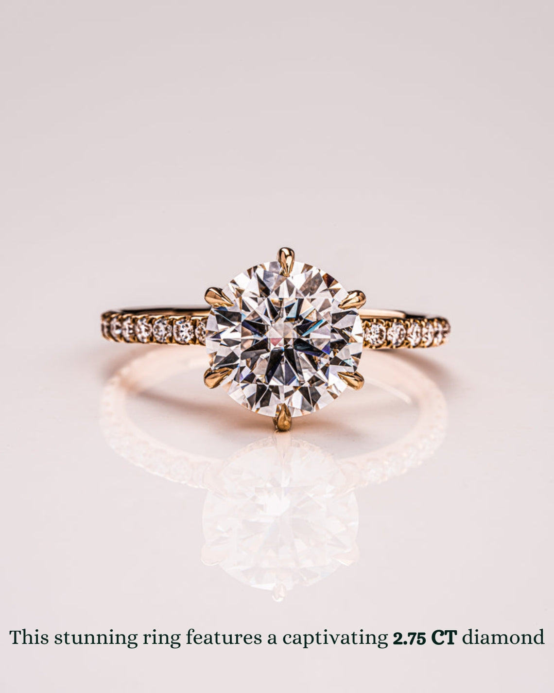 1.75 CT-3.75 CT Round F/VS1 CVD Diamond Hidden Halo Pave Setting Engagement Ring - Camila Brown