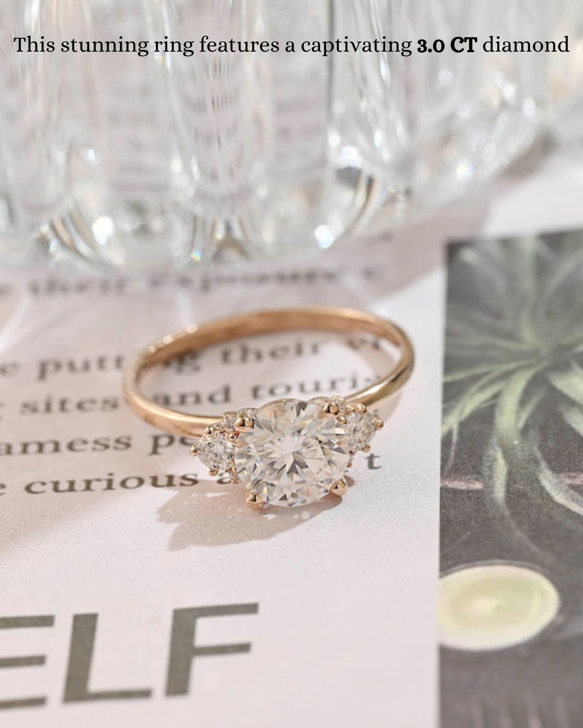 1.0 - 3.0 CT Round F/VS1 CVD Diamond Cluster Engagement Ring - Camila Brown