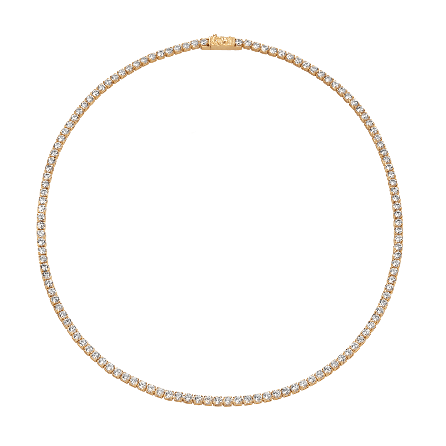 Round Lab Grown Diamond Tennis Necklace