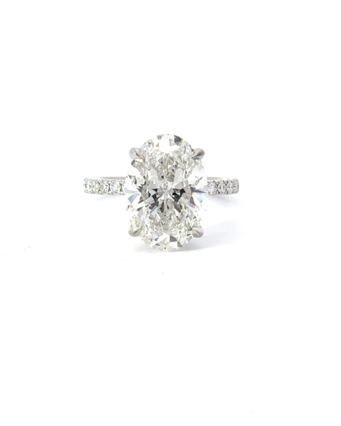 3.62-5.62 CT Oval F/VS1 CVD Diamond Pave Setting Engagement Ring - Camila Brown