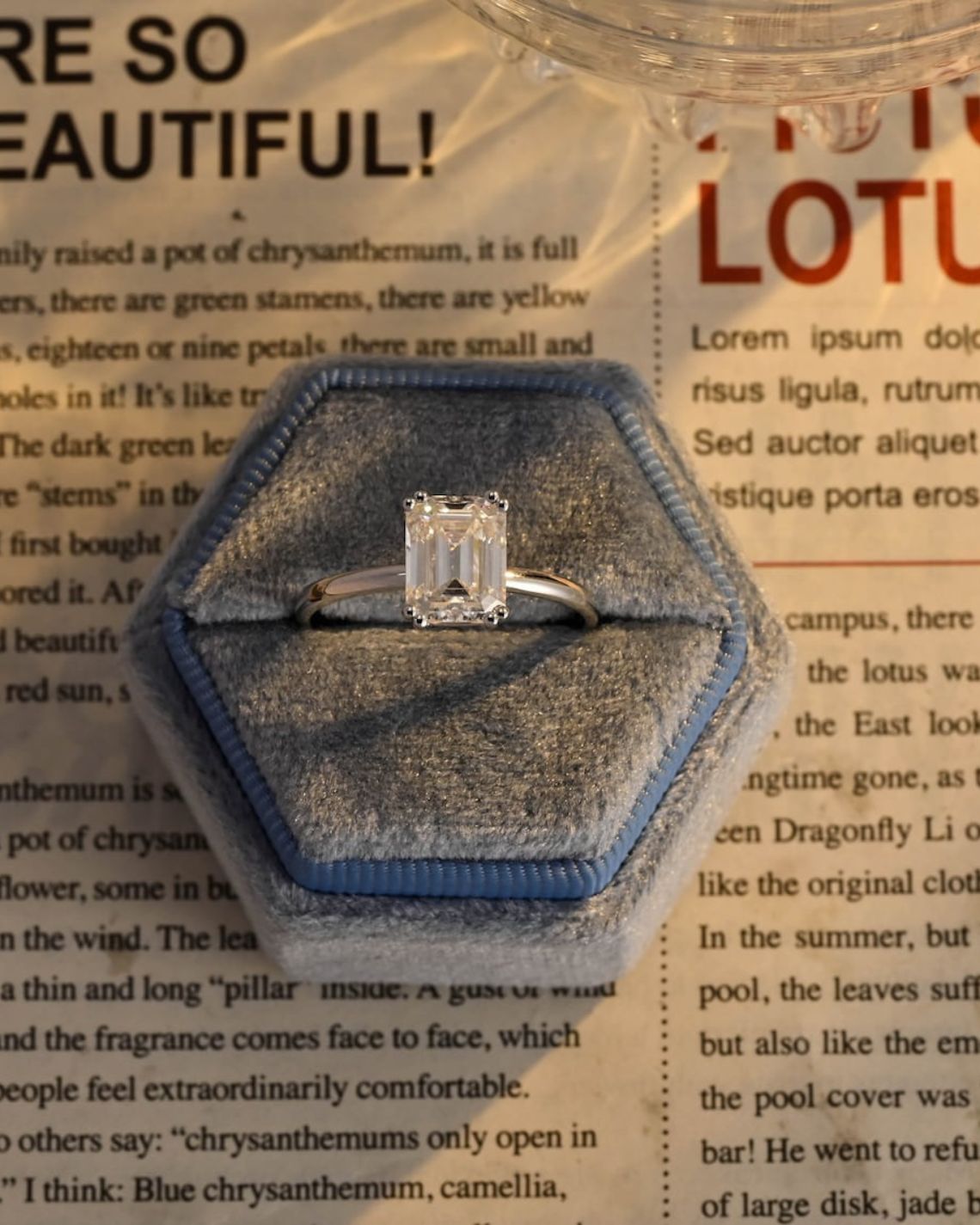 1.0 CT-3.0 CT Emerald E/VS1 CVD Diamond Solitaire Engagement Ring - Camila Brown