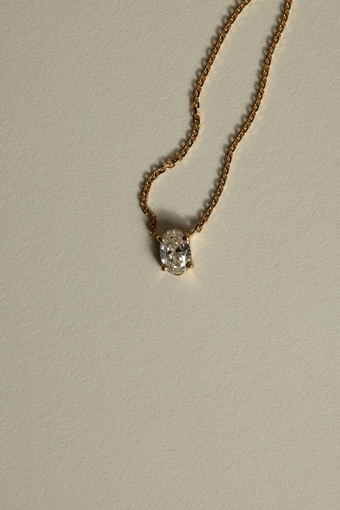 Mini Oval Moissanite Diamond Necklace