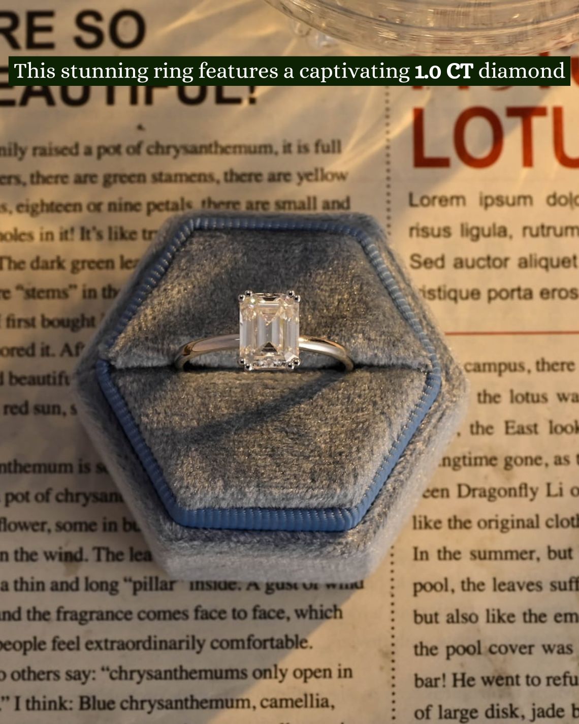 1.0 CT-3.0 CT Emerald E/VS1 CVD Diamond Solitaire Engagement Ring - Camila Brown