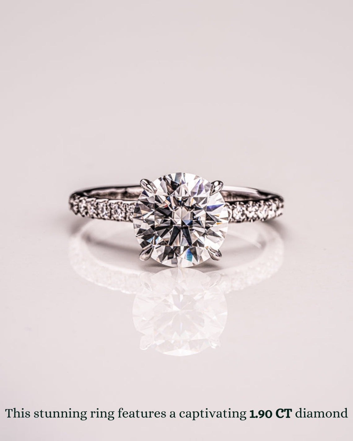 1.90 - 3.90 CT Round F/VS2 CVD Diamond Pave Setting Engagement Ring - Camila Brown