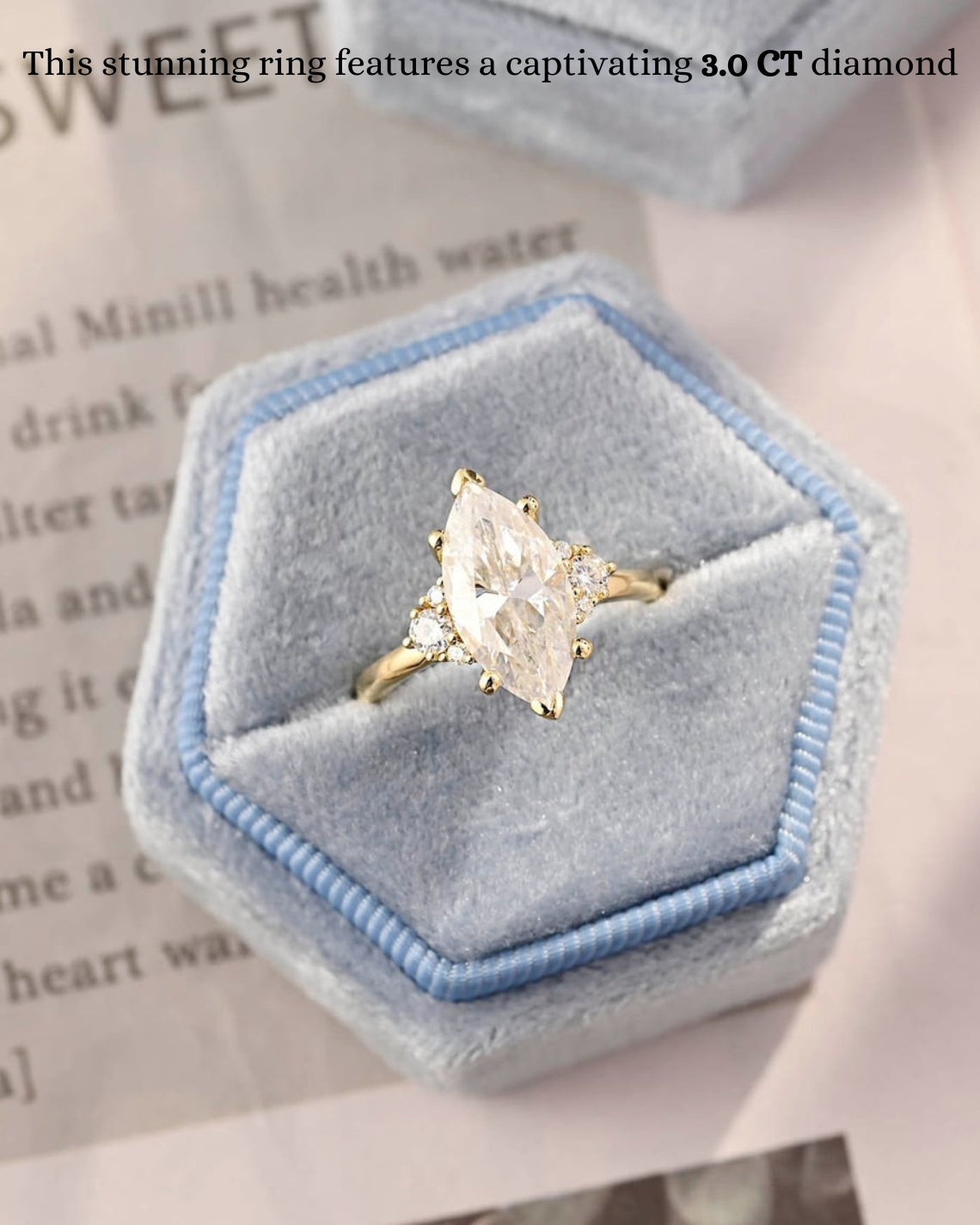 1.0 - 3.0 CT Marquise F/VS1 CVD Diamond Cluster Engagement Ring - Camila Brown